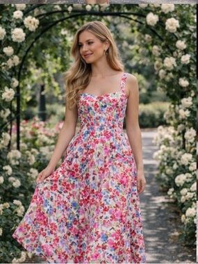 Bardot Pink Multi Floral Maxi Dress